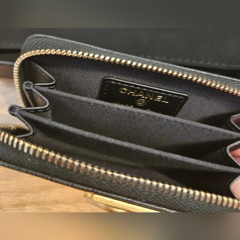 Chanel Boy Zip Around Coin Purse Wallet - Picture 4 of 4